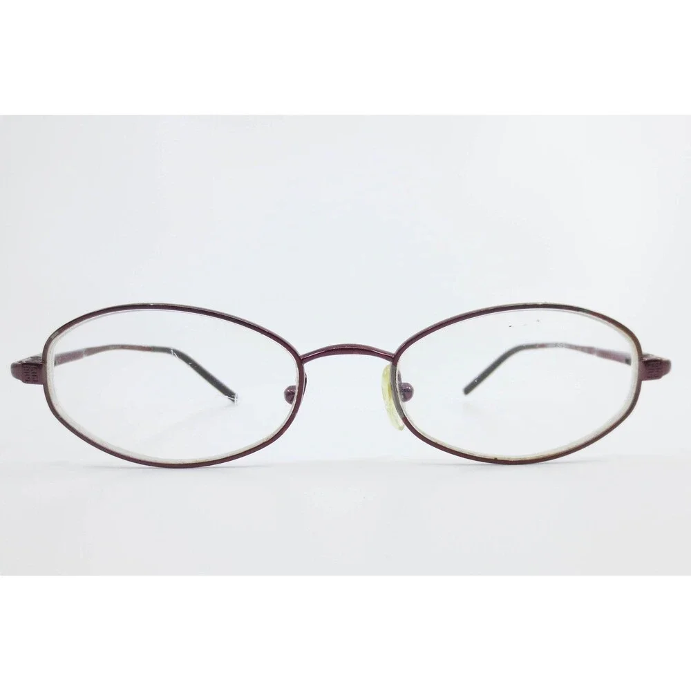 Givenchy VGV030 Oval Eyeglasses Burgundy Metal Frames Italy 50-17-135 Col A45